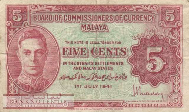 Malaya - 5  Cents (#007b_F)