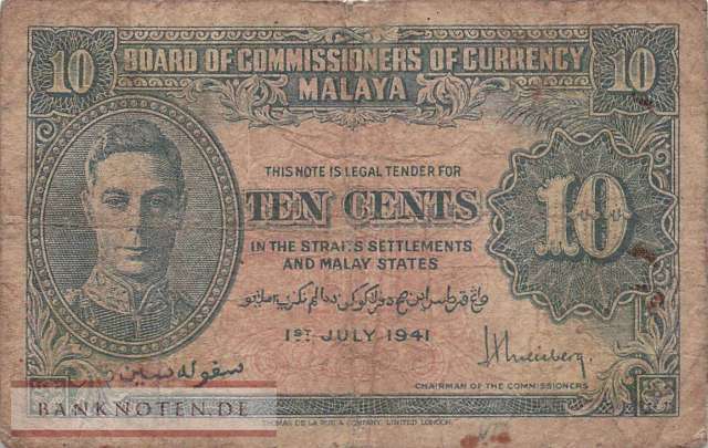 Malaya - 10  Cents (#008_F)