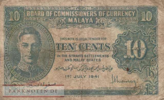 Malaya - 10  Cents (#008_F)