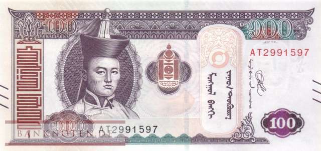 Mongolei - 100  Tugrik (#073a_UNC)