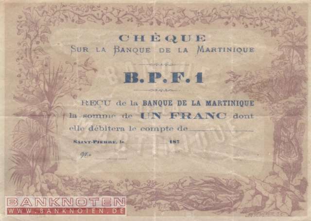 Martinique - 1  Franc (#005A_VF)