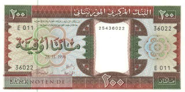 Mauretanien - 200  Ouguiya (#005g_UNC)
