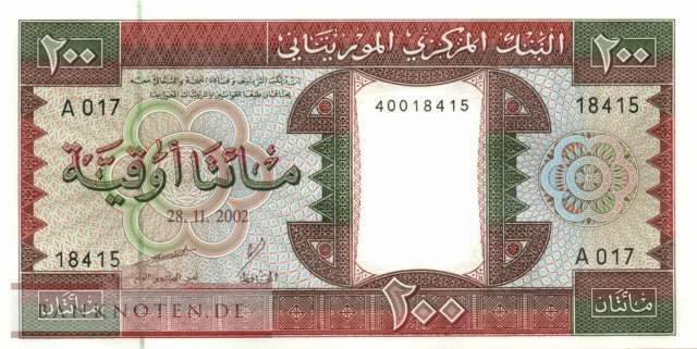 Mauretanien - 200  Ouguiya (#005j_UNC)