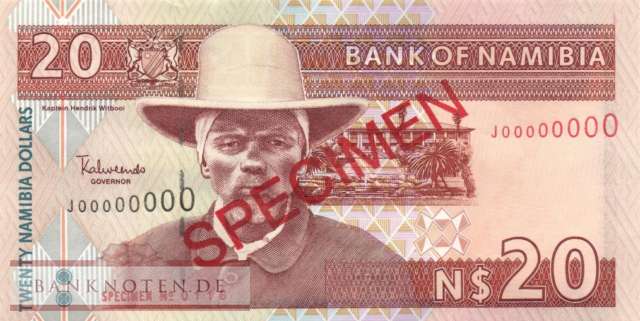 Namibia - 20  Namibia Dollars - SPECIMEN (#006s_UNC)