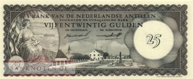 Netherlands Antilles - 25  Gulden (#003a_UNC)
