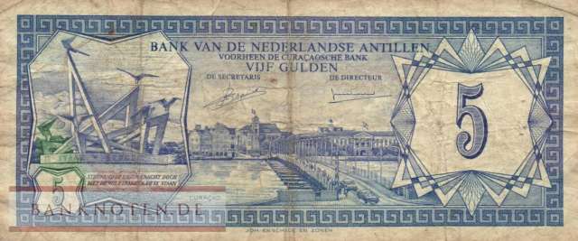 Netherlands Antilles - 5  Gulden (#015a_F)