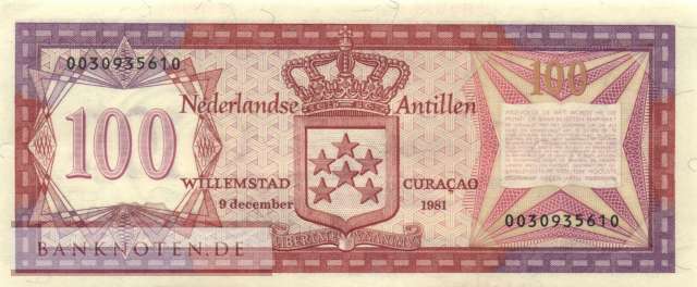 Niederländische Antillen - 100  Gulden (#019b_UNC)