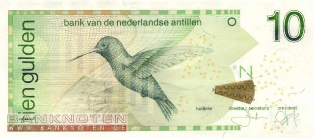 Netherlands Antilles - 10  Gulden (#028e_UNC)