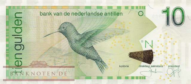 Netherlands Antilles - 10  Gulden (#028g_UNC)