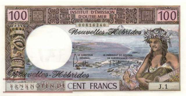 Neue Hebriden - 100  Francs (#018c_UNC)