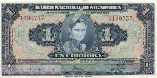 Nicaragua - 1  Cordoba (#090a_AU)