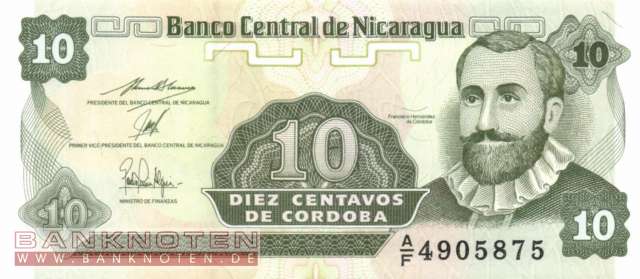 Nicaragua - 10 Centavos (#169a-U2_UNC)