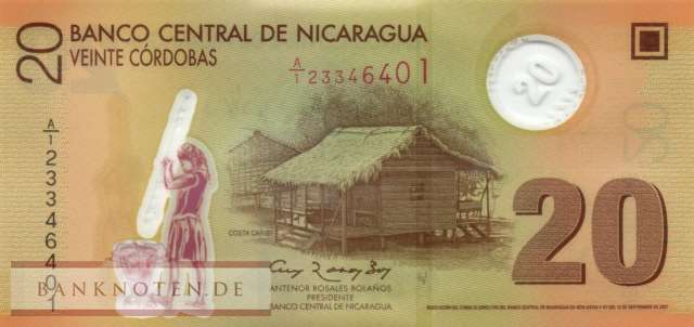 Nicaragua - 20  Cordobas (#202b_UNC)