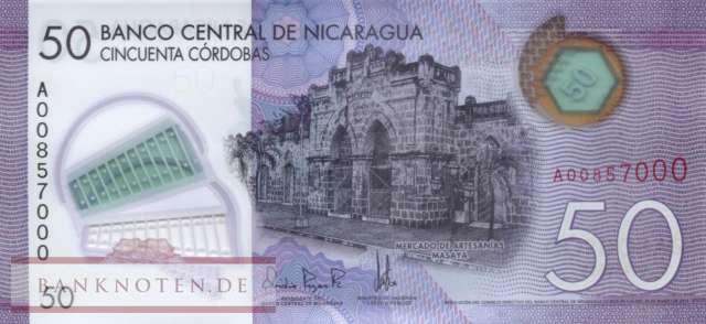 Nicaragua - 50  Cordobas (#211a_UNC)