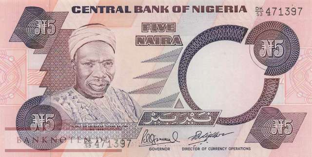 Nigeria - 5  Naira (#024e-1_UNC)