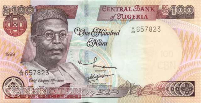 Nigeria - 100  Naira (#028b_UNC)