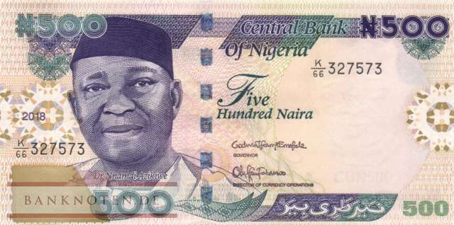 Nigeria - 500  Naira (#030r_UNC)