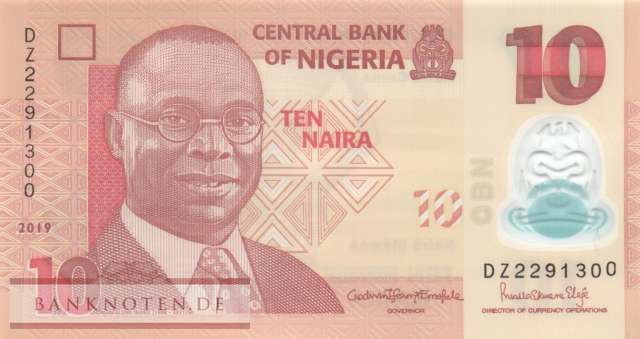 Nigeria - 10  Naira - Ersatzbanknote (#039jR_UNC)