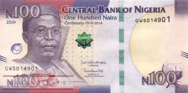 Nigeria - 100  Naira - 1914-2014 (#041b_UNC)
