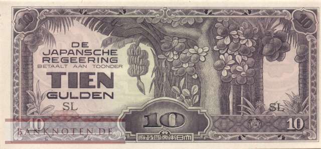 Netherlands Indies - 10  Gulden (#125c_UNC)