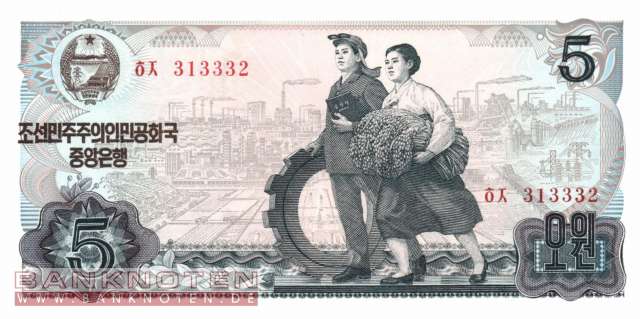 Nordkorea - 5 Won (#019c_UNC)