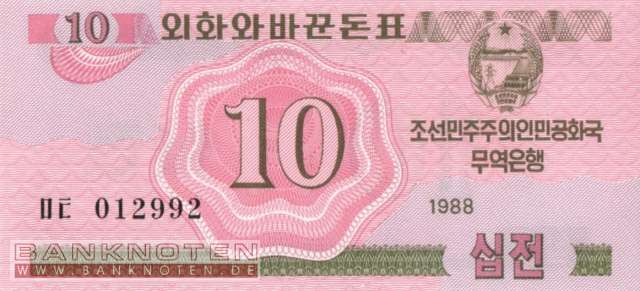 Nordkorea - 10  Chon (#033_UNC)