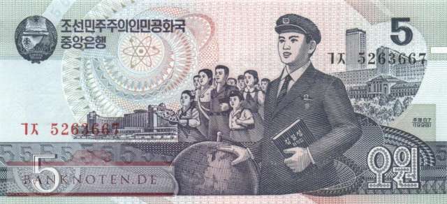 Nordkorea - 5  Won (#040b2_UNC)