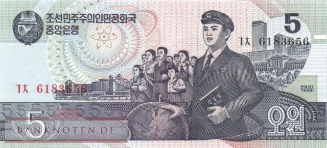 Korea North - 5  Won (#040b3_UNC)
