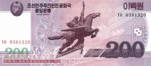 Nordkorea - 200  Won (#062-1_UNC)