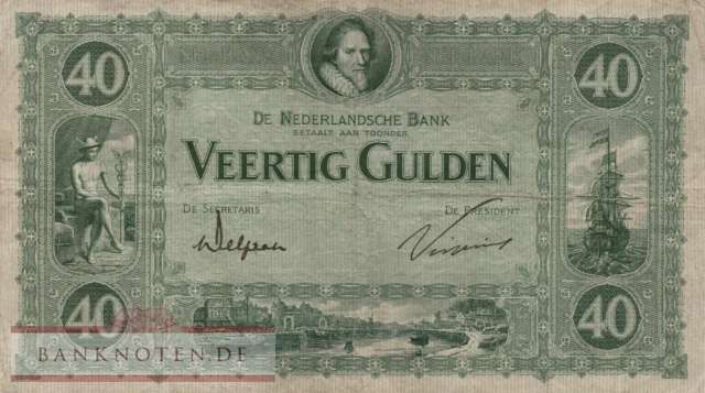 Netherlands - 40  Gulden (#037-230201_F)