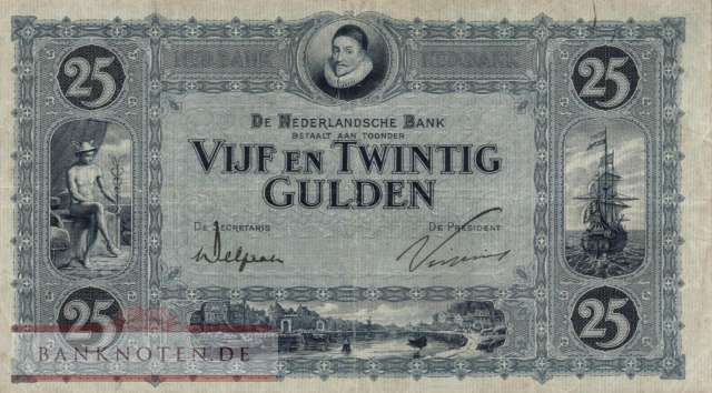 Netherlands - 25  Gulden (#045-28_F)