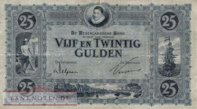 Netherlands - 25  Gulden - Replacement (#045R-27_F)