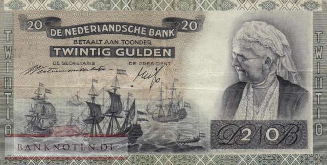 Netherlands - 20  Gulden (#055_VF)