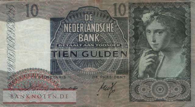 Niederlande - 10  Gulden (#056a-40_VF)
