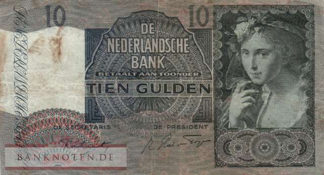 Netherlands - 10  Gulden (#056b-42_F)