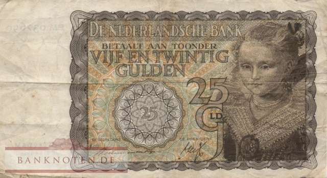 Netherlands - 25  Gulden (#057_VG)
