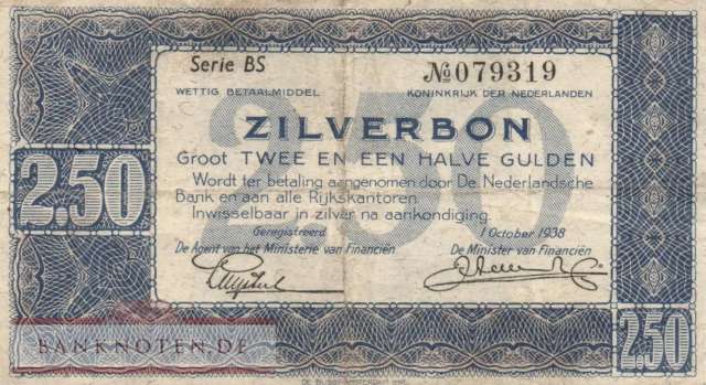 Niederlande - 2,5  Gulden (#062_F)
