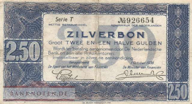 Netherlands - 2,5  Gulden (#062_VF)
