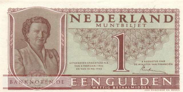 Niederlande - 1  Gulden (#072_UNC)
