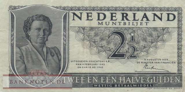 Niederlande - 2 1/2  Gulden (#073_VF)