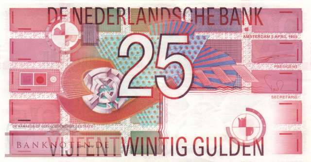 Niederlande - 25  Gulden (#100_AU)