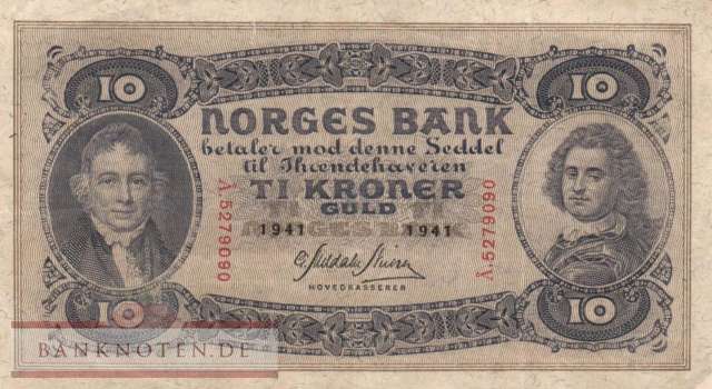 Norway - 10  Kroner (#008c-41_VF)
