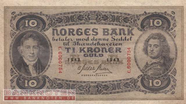 Norway - 10  Kroner (#008c-43_XF)