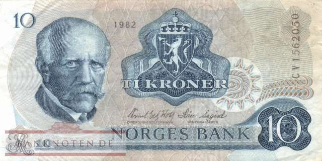 Norway - 10  Kroner (#036c-82_F)