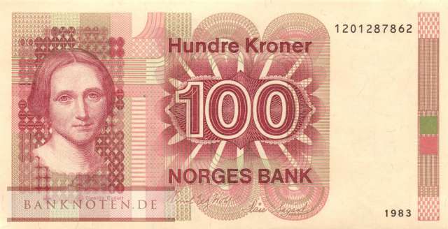 Norwegen - 100  Kroner (#043a_AU)