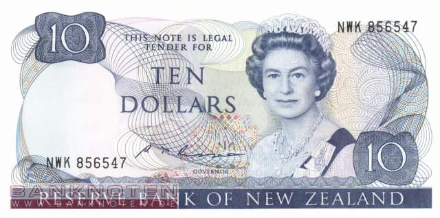 New Zealand - 10  Dollars (#172b_UNC)