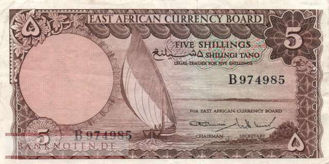 East Africa - 5  Shillings (#045_VF)