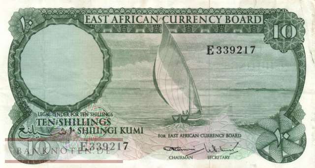 East Africa - 10  Shillings (#046_VF)