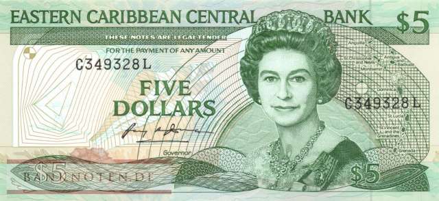 St. Lucia - 5  Dollars (#022l1_UNC)