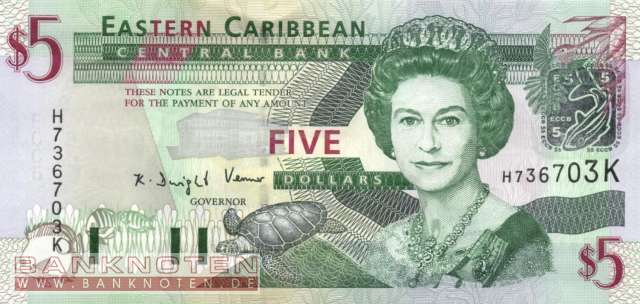 St. Kitts - 5  Dollars (#042k_UNC)